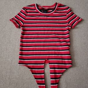 Empyre red, black, and white crop top